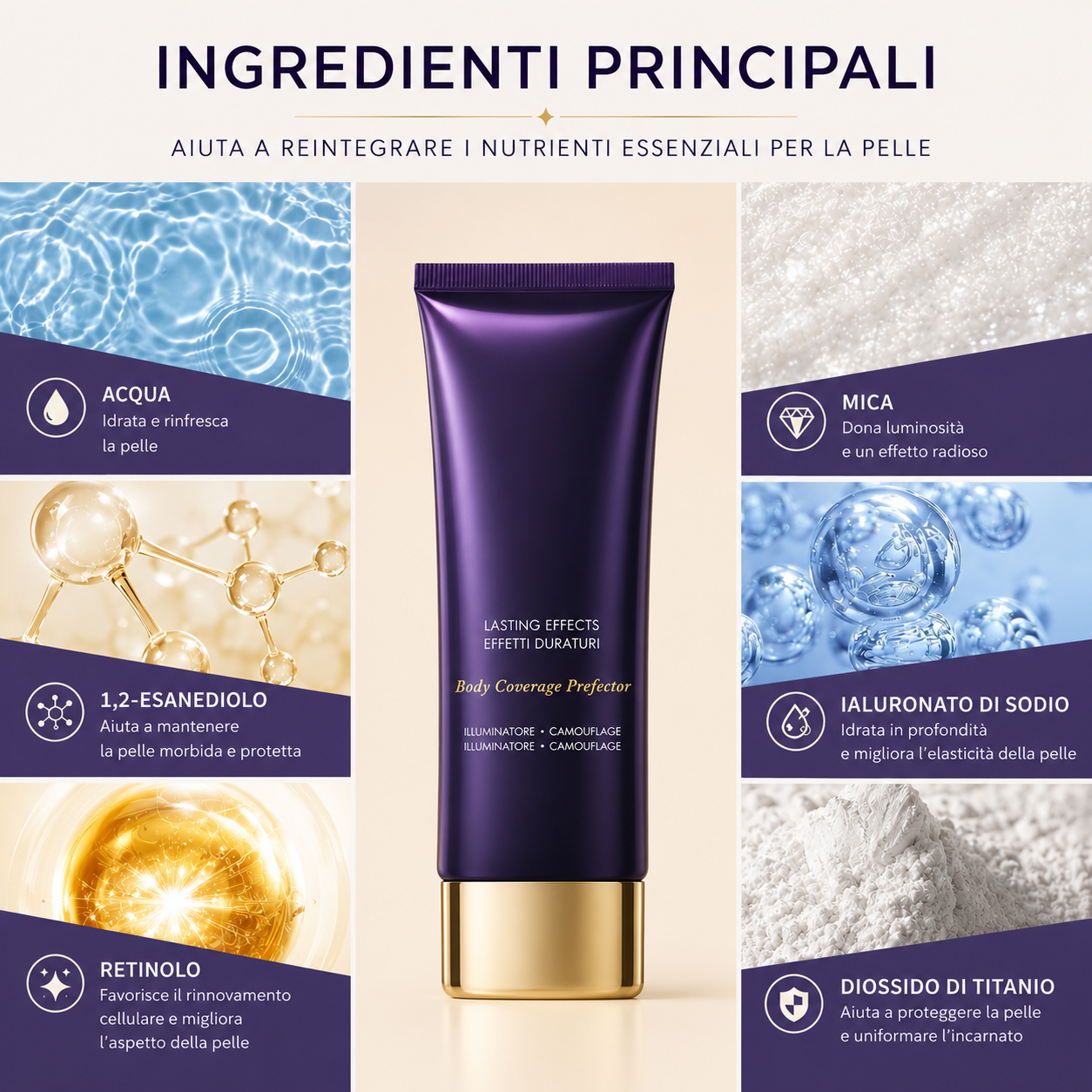 Correttore waterproof effetto abbronzante per il corpo