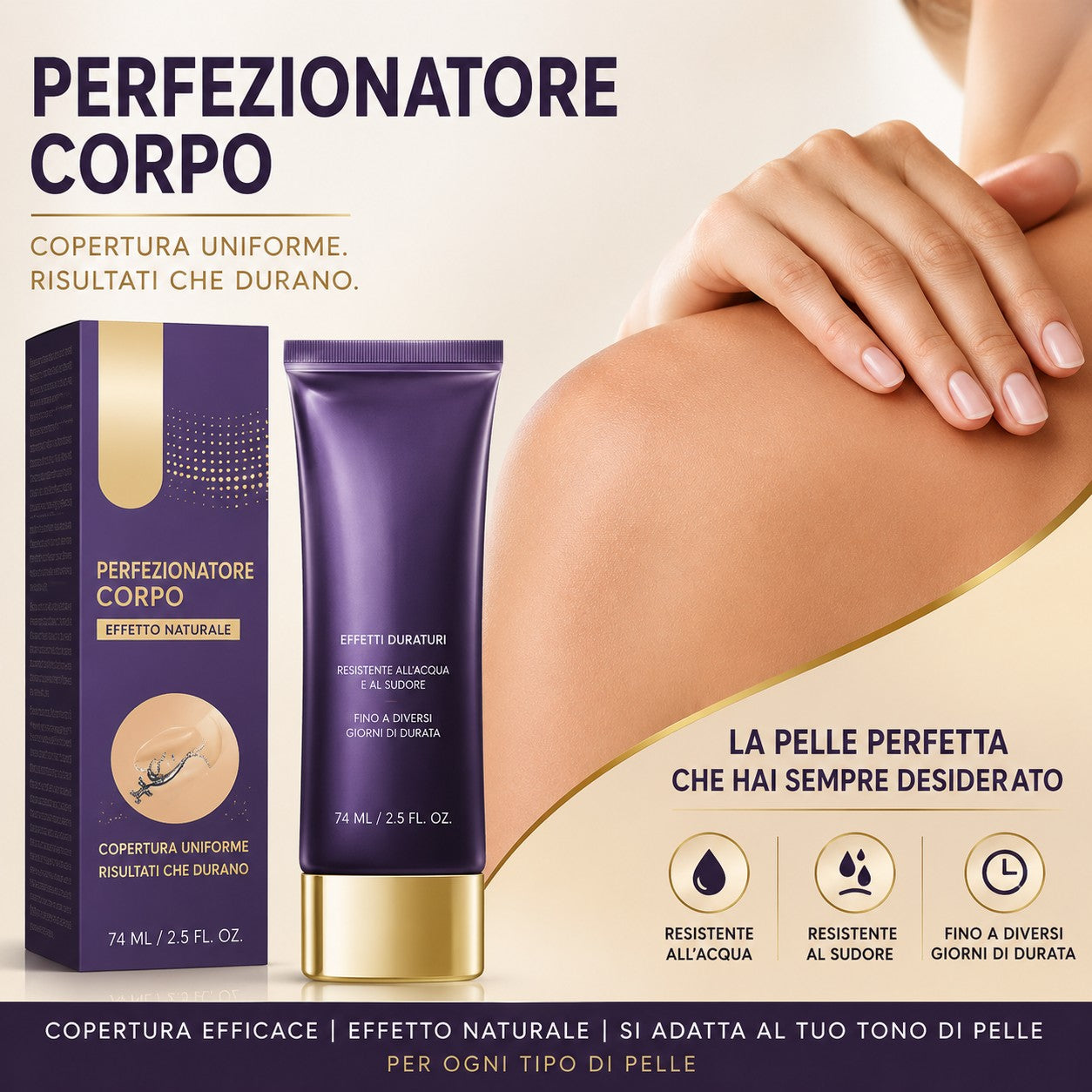 ✨ LUMISKIN PERFEZIONATORE CORPO ✨ Correttore impermeabile per gambe e corpo