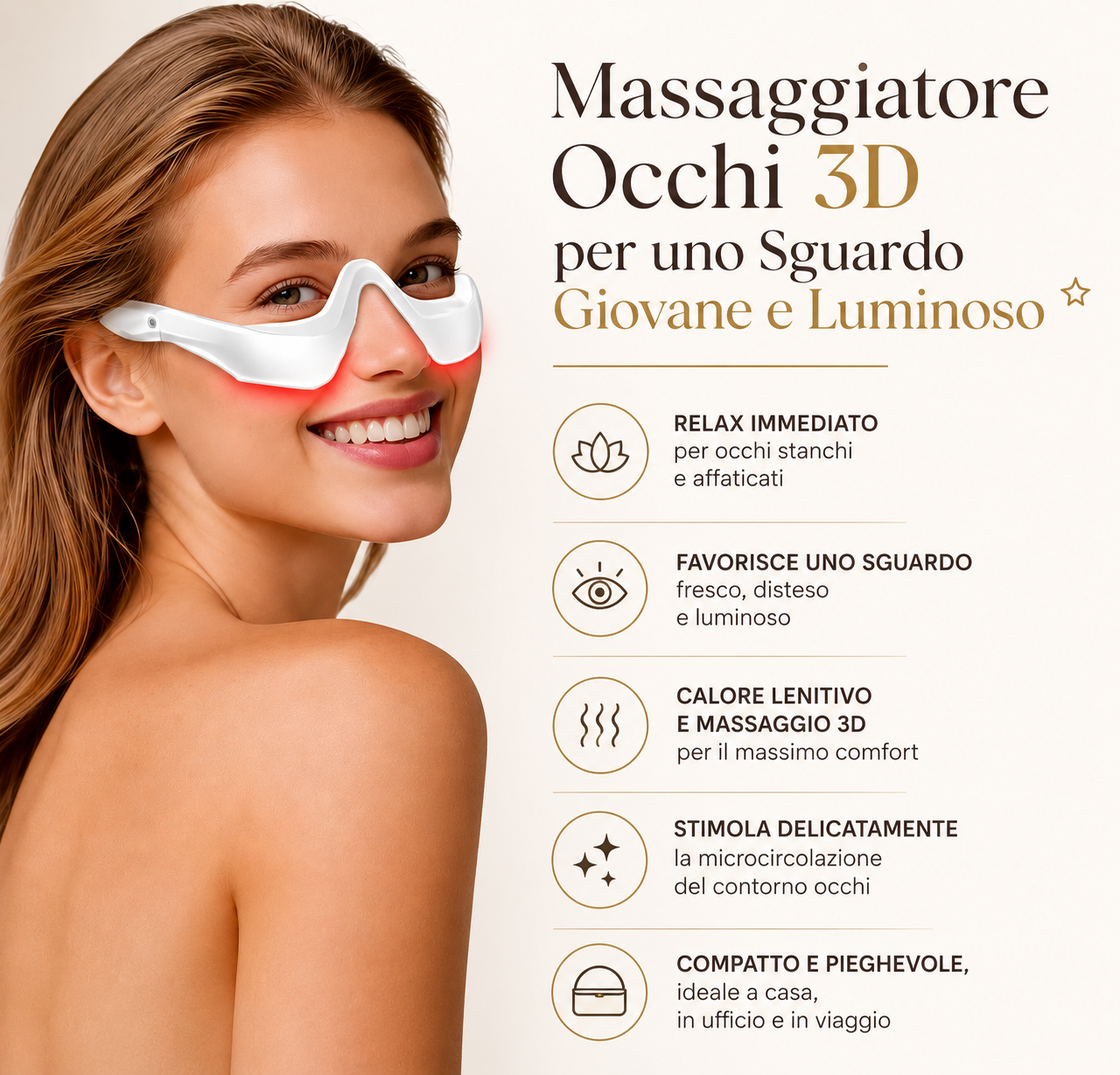 Massaggiatore Occhi 3D per uno Sguardo Giovane e Luminoso ⭐