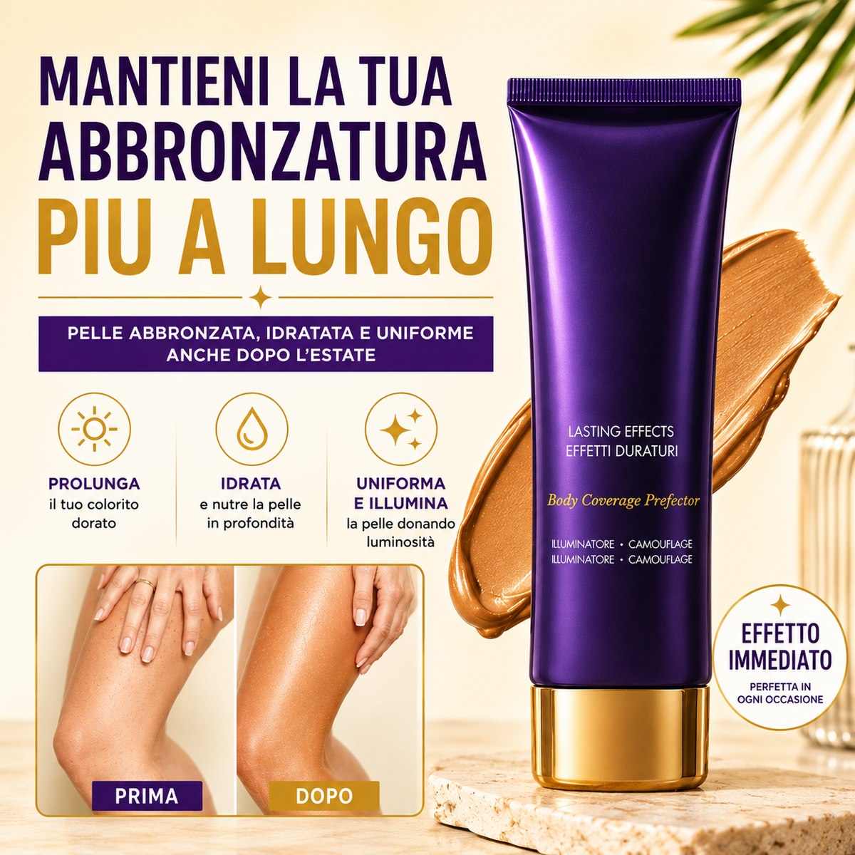 Correttore waterproof effetto abbronzante per il corpo