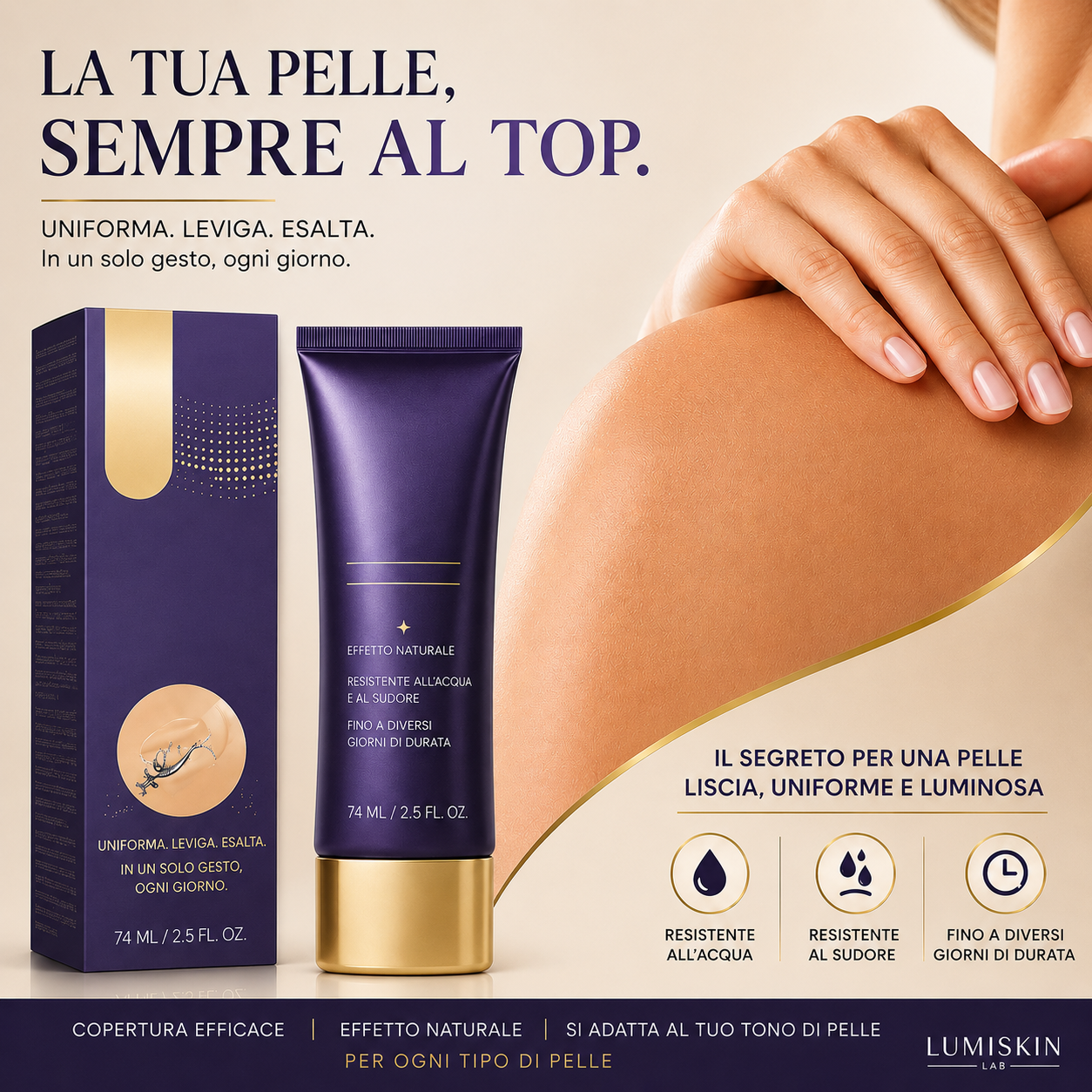 Correttore waterproof effetto abbronzante per il corpo